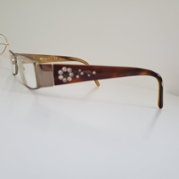 VOGUE Women's Eyewear Frames Gold & Tortoise Floral Rect. VO 3691B 50-15-135 - Picture 3 of 12